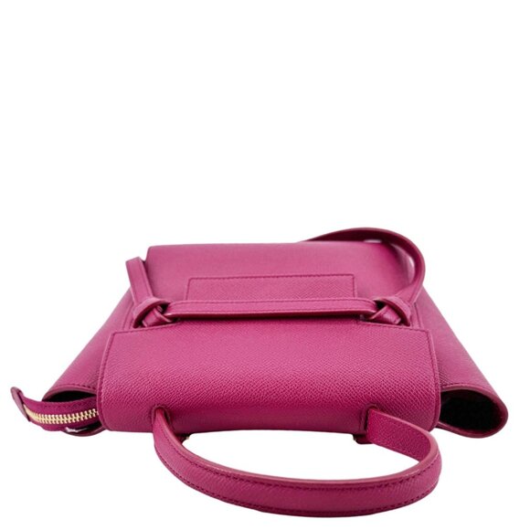 Celine  Micro Belt Grained Calfskin Leather Shoulder Bag Burgundy - Picture 5 of 16